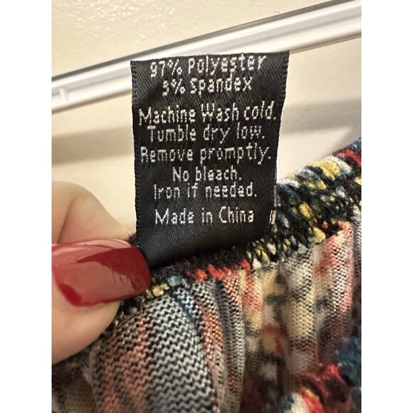 Win-Win Bell Sleeve Off Shoulder Chevron Print Multi Colored Tunic Blouse L/XL - Picture 4 of 7